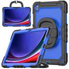 For Samsung Galaxy Tab A9+ Handle Silicone Hydric PC Tablet Case with Shoulder Strap(Dark Blue PC) - 1