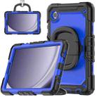 For Samsung Galaxy Tab A9 Handle Silicone Hydric PC Tablet Case with Shoulder Strap(Dark Blue PC) - 1