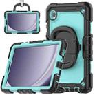 For Samsung Galaxy Tab A9 Handle Silicone Hydric PC Tablet Case with Shoulder Strap(Light Blue) - 1