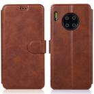 For Huawei Mate 30 Pro Calf Texture Magnetic Buckle Horizontal Flip Leather Case with Holder & Card Slots & Wallet & Photo Frame(Coffee) - 1