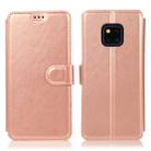 For Huawei Mate 20 Pro Calf Texture Magnetic Buckle Horizontal Flip Leather Case with Holder & Card Slots & Wallet & Photo Frame(Rose Gold) - 1