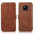 For Huawei Mate 20 Pro Calf Texture Magnetic Buckle Horizontal Flip Leather Case with Holder & Card Slots & Wallet & Photo Frame(Coffee) - 1