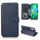 For Huawei Nova 5 Calf Texture Magnetic Buckle Horizontal Flip Leather Case with Holder & Card Slots & Wallet & Photo Frame(Blue) - 1