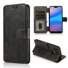 For Huawei P20 Lite Calf Texture Magnetic Buckle Horizontal Flip Leather Case with Holder & Card Slots & Wallet & Photo Frame(Black) - 1