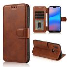 For Huawei P20 Lite Calf Texture Magnetic Buckle Horizontal Flip Leather Case with Holder & Card Slots & Wallet & Photo Frame(Coffee) - 1