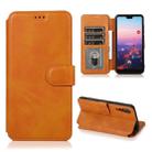 For Huawei P20 Pro Calf Texture Magnetic Buckle Horizontal Flip Leather Case with Holder & Card Slots & Wallet & Photo Frame(Khaki) - 1