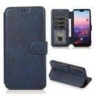 For Huawei P20 Pro Calf Texture Magnetic Buckle Horizontal Flip Leather Case with Holder & Card Slots & Wallet & Photo Frame(Blue) - 1