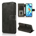 For Huawei P30 Calf Texture Magnetic Buckle Horizontal Flip Leather Case with Holder & Card Slots & Wallet & Photo Frame(Black) - 1