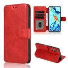 For Huawei P30 Calf Texture Magnetic Buckle Horizontal Flip Leather Case with Holder & Card Slots & Wallet & Photo Frame(Red) - 1