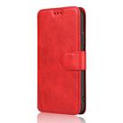 For Huawei P30 Calf Texture Magnetic Buckle Horizontal Flip Leather Case with Holder & Card Slots & Wallet & Photo Frame(Red) - 2