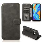 For Huawei P30 Lite Calf Texture Magnetic Buckle Horizontal Flip Leather Case with Holder & Card Slots & Wallet & Photo Frame(Black) - 1
