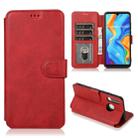 For Huawei P30 Lite Calf Texture Magnetic Buckle Horizontal Flip Leather Case with Holder & Card Slots & Wallet & Photo Frame(Red) - 1