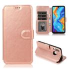 For Huawei P30 Lite Calf Texture Magnetic Buckle Horizontal Flip Leather Case with Holder & Card Slots & Wallet & Photo Frame(Rose Gold) - 1