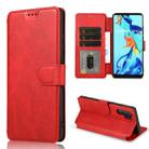 For Huawei P30 Pro Calf Texture Magnetic Buckle Horizontal Flip Leather Case with Holder & Card Slots & Wallet & Photo Frame(Red) - 1