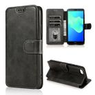 For Huawei Y5 2018 Calf Texture Magnetic Buckle Horizontal Flip Leather Case with Holder & Card Slots & Wallet & Photo Frame(Black) - 1