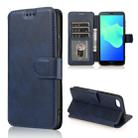 For Huawei Y5 2018 Calf Texture Magnetic Buckle Horizontal Flip Leather Case with Holder & Card Slots & Wallet & Photo Frame(Blue) - 1