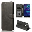For Huawei Y7 2019 Calf Texture Magnetic Buckle Horizontal Flip Leather Case with Holder & Card Slots & Wallet & Photo Frame(Black) - 1