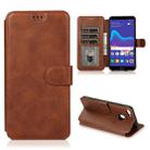 For Huawei Y9 2018 Calf Texture Magnetic Buckle Horizontal Flip Leather Case with Holder & Card Slots & Wallet & Photo Frame(Coffee) - 1