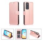 For Huawei P40 Calf Texture Magnetic Buckle Horizontal Flip Leather Case with Holder & Card Slots & Wallet & Photo Frame(Rose Gold) - 1