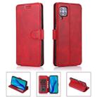 For Huawei P40 Lite Calf Texture Magnetic Buckle Horizontal Flip Leather Case with Holder & Card Slots & Wallet & Photo Frame(Red) - 1