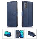 For Huawei Honor V30 Calf Texture Magnetic Buckle Horizontal Flip Leather Case with Holder & Card Slots & Wallet & Photo Frame(Blue) - 1