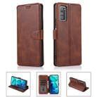 For Huawei Honor V30 Calf Texture Magnetic Buckle Horizontal Flip Leather Case with Holder & Card Slots & Wallet & Photo Frame(Coffee) - 1