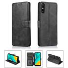 For Huawei Enjoy 10e Calf Texture Magnetic Buckle Horizontal Flip Leather Case with Holder & Card Slots & Wallet & Photo Frame(Black) - 1