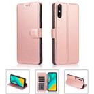 For Huawei Enjoy 10e Calf Texture Magnetic Buckle Horizontal Flip Leather Case with Holder & Card Slots & Wallet & Photo Frame(Rose Gold) - 1