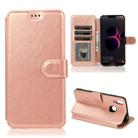 For Huawei Honor 8C Calf Texture Magnetic Buckle Horizontal Flip Leather Case with Holder & Card Slots & Wallet & Photo Frame(Rose Gold) - 1