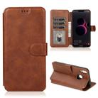 For Huawei Honor 8C Calf Texture Magnetic Buckle Horizontal Flip Leather Case with Holder & Card Slots & Wallet & Photo Frame(Coffee) - 1