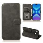 For Huawei Honor 8X Calf Texture Magnetic Buckle Horizontal Flip Leather Case with Holder & Card Slots & Wallet & Photo Frame(Black) - 1