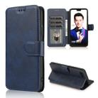 For Huawei Honor 10 Calf Texture Magnetic Buckle Horizontal Flip Leather Case with Holder & Card Slots & Wallet & Photo Frame(Blue) - 1