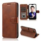 For Huawei Honor 10 Calf Texture Magnetic Buckle Horizontal Flip Leather Case with Holder & Card Slots & Wallet & Photo Frame(Coffee) - 1
