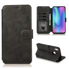 For Huawei Honor 10 Lite Calf Texture Magnetic Buckle Horizontal Flip Leather Case with Holder & Card Slots & Wallet & Photo Frame(Black) - 1