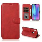 For Huawei Honor 10 Lite Calf Texture Magnetic Buckle Horizontal Flip Leather Case with Holder & Card Slots & Wallet & Photo Frame(Red) - 1