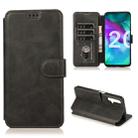 For Huawei Honor 20 Calf Texture Magnetic Buckle Horizontal Flip Leather Case with Holder & Card Slots & Wallet & Photo Frame(Black) - 1