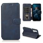 For Huawei Honor 20 Pro Calf Texture Magnetic Buckle Horizontal Flip Leather Case with Holder & Card Slots & Wallet & Photo Frame(Blue) - 1