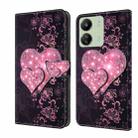 For Xiaomi Redmi 13C Crystal 3D Shockproof Protective Leather Phone Case(Lace Love) - 1
