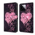 For Xiaomi 14 Pro Crystal 3D Shockproof Protective Leather Phone Case(Lace Love) - 1