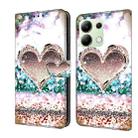 For Xiaomi Redmi Note 13 4G Crystal 3D Shockproof Protective Leather Phone Case(Pink Diamond Heart) - 1