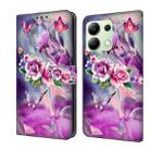 For Xiaomi Redmi Note 13 4G Crystal 3D Shockproof Protective Leather Phone Case(Butterfly) - 1