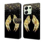 For Xiaomi Redmi Note 13 4G Crystal 3D Shockproof Protective Leather Phone Case(Golden Wings) - 1