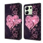 For Xiaomi Redmi Note 13 4G Crystal 3D Shockproof Protective Leather Phone Case(Lace Love) - 1