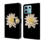 For Xiaomi Redmi Note 13  5G Crystal 3D Shockproof Protective Leather Phone Case(White Flower) - 1