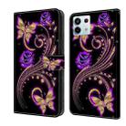 For Xiaomi Redmi Note 13 Pro 5G Crystal 3D Shockproof Protective Leather Phone Case(Purple Flower Butterfly) - 1