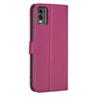 For Nokia C12 Four-leaf Embossed Leather Phone Case(Rose Red) - 3