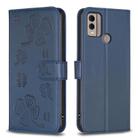 For Nokia C22 Four-leaf Embossed Leather Phone Case(Blue) - 1