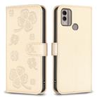 For Nokia C22 Four-leaf Embossed Leather Phone Case(Gold) - 1