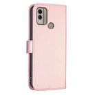 For Nokia C22 Four-leaf Embossed Leather Phone Case(Pink) - 3