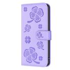 For Nokia C32 Four-leaf Embossed Leather Phone Case(Purple) - 2